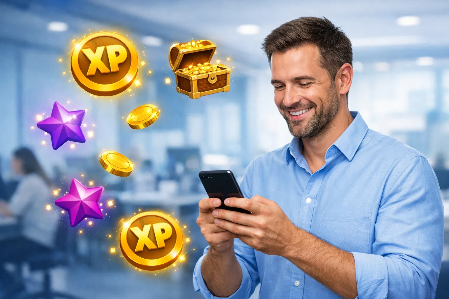 مشهد يوضح تجربة PlayWait على الهاتف